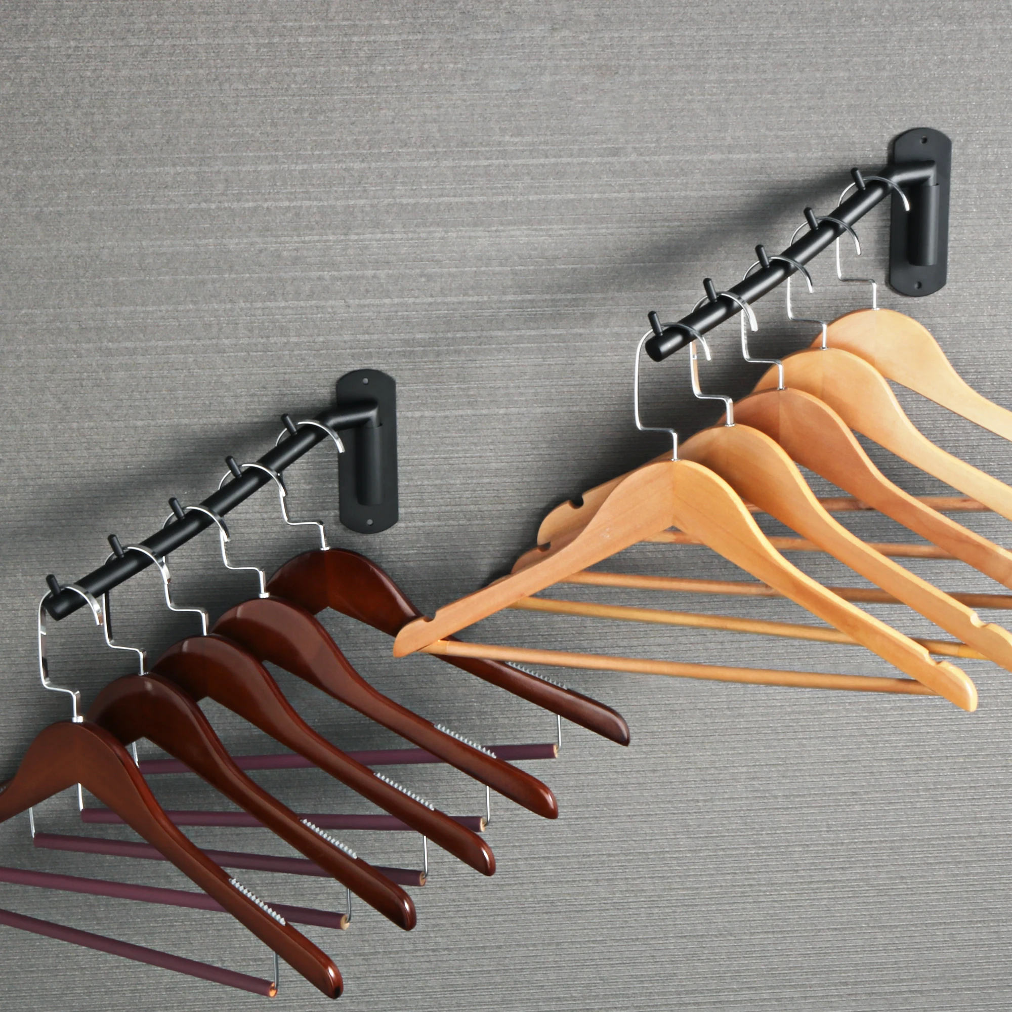 Wall Mounted Space Saving Clothes Rack, Cabide, Aço inoxidável, Espaço interior Saving Hangers para roupas, Braço de balanço do banheiro