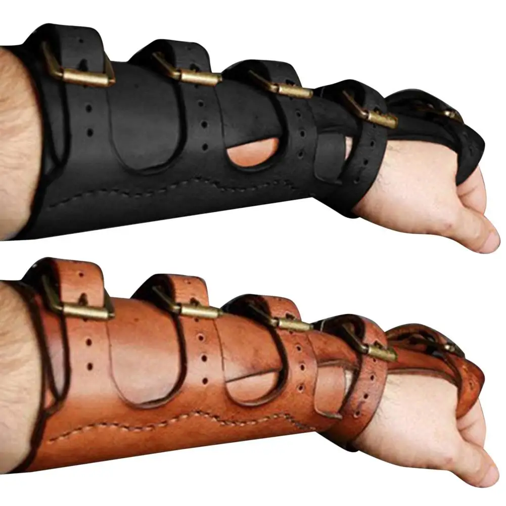 Leather Arm Guards Archery Hunting Hand Protector Outdoor Sports Shooting Training Accessories Punk Guard Protection Forearm