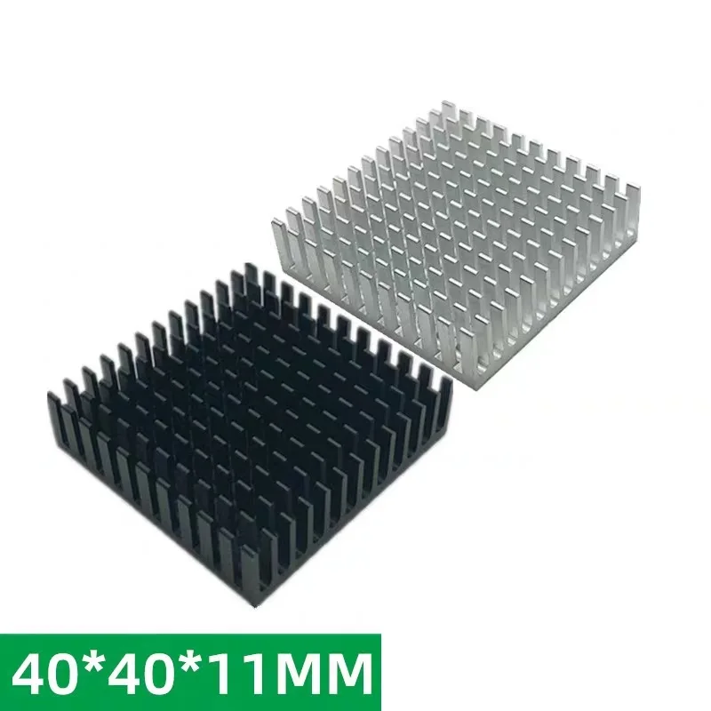 열 전도성 테이프가 있는 알루미늄 방열판 방열판 라디에이터 냉각 냉각기, 전자 칩 IC LED 컴퓨터, 40x40x11mm, 2 개