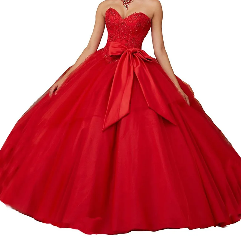 Mädchen Rosa Prinzessin Süße 16 Quinceanera Kleider Schatz Ballkleid Hochzeit Party Kleid Fliege Prom Kleid vestido de fiesta