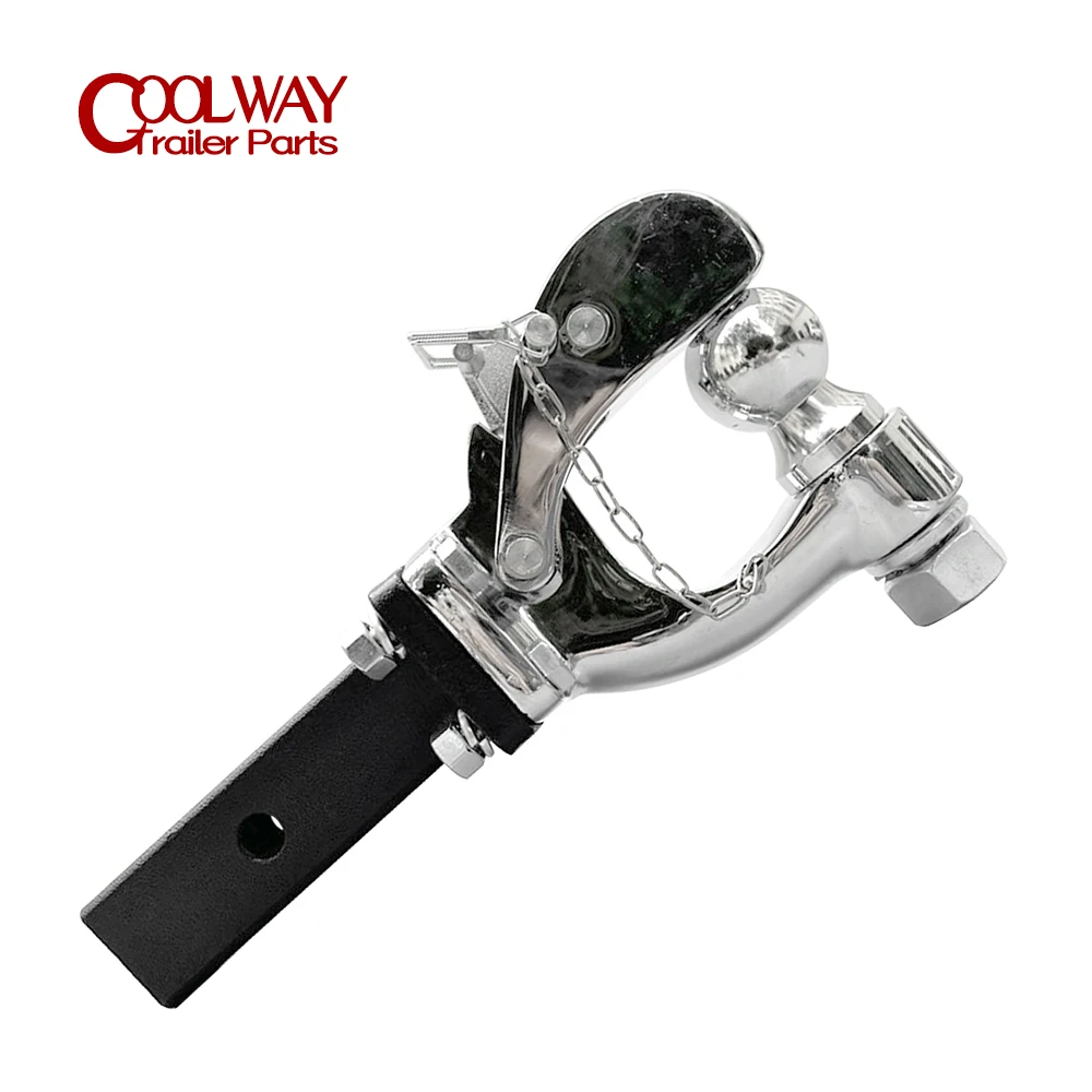 Pintle Hook Chrome Hitch With 50mm/2 Inch Ball Towing Heavy Duty 5 TON Car Towbar RV Parts Camper Caravan Motorhome Accessories