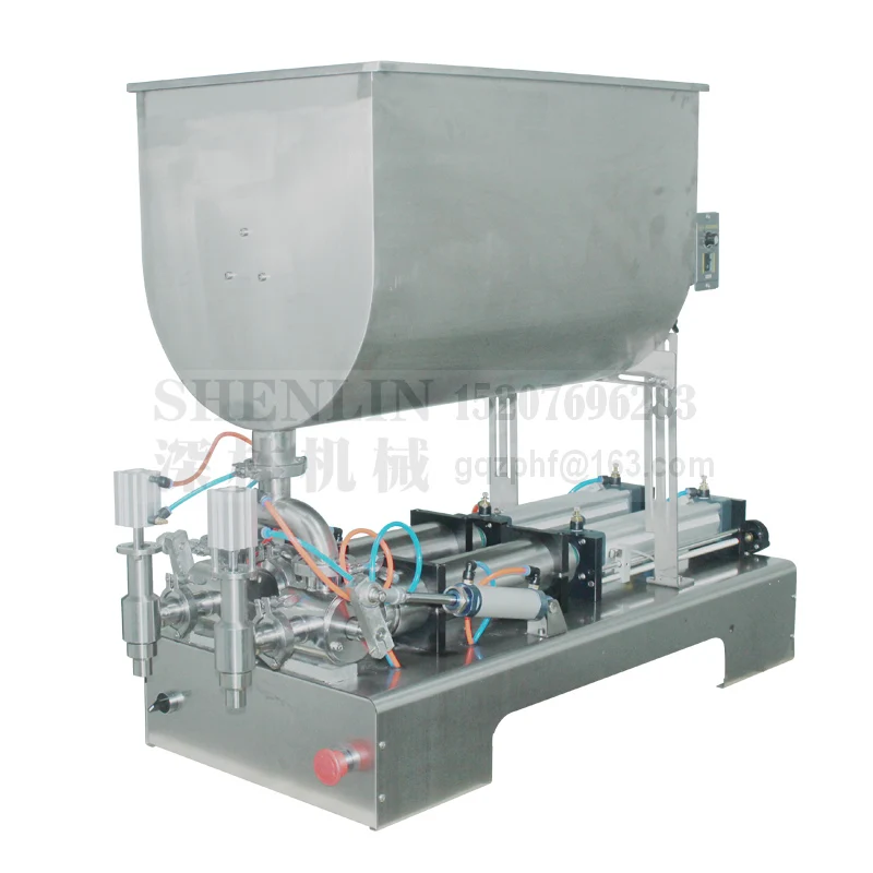 1000ml double head U style filling machine stainless food safe filler, berage and cosmetic cream botting machine SHENLIN