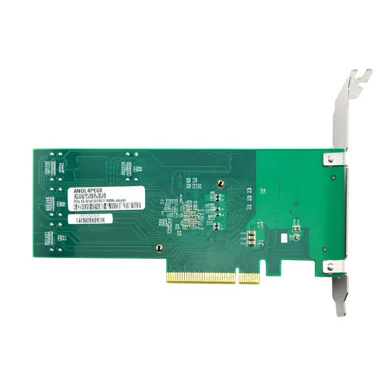 CEACENT ANOL4PE08 NVMe U.2 to PCIe Adapter, 4 Port Oculink SFF-8611 with PCIe Swith Chip, No Motherboard PCIe Bifucation Need