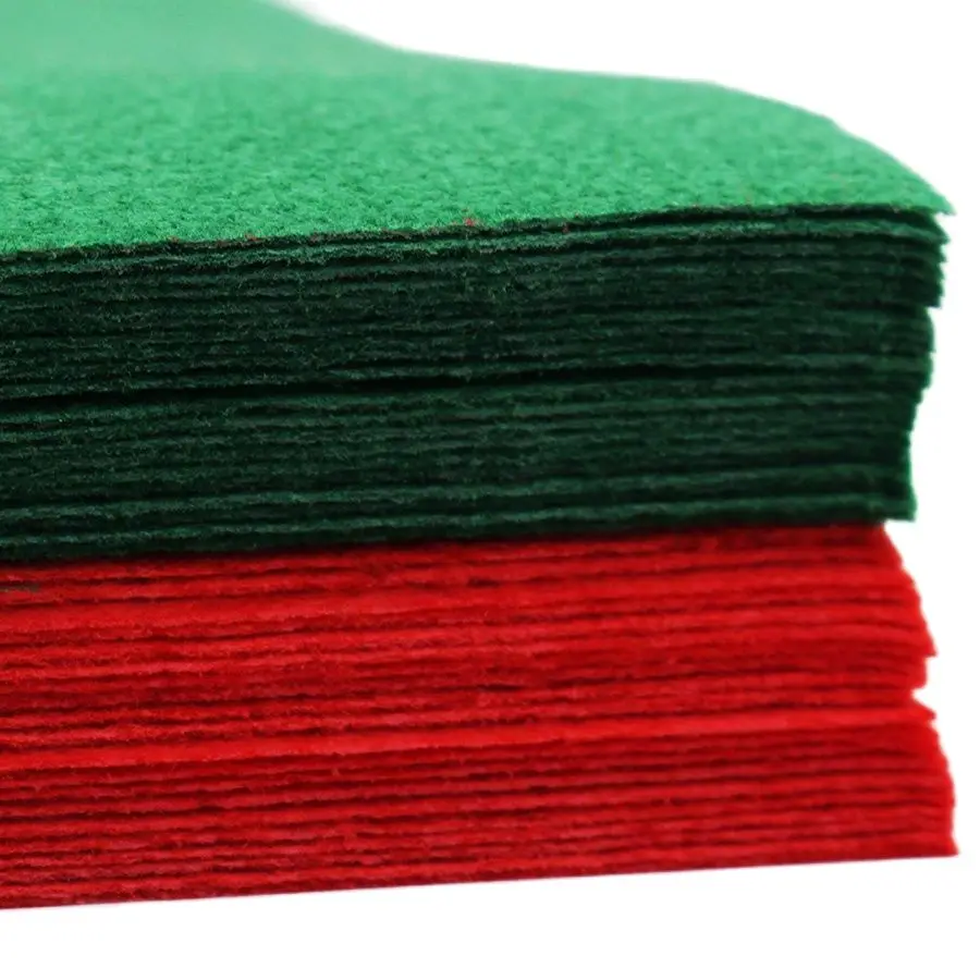 Tessuto di feltro verde rosso CMCYILING panno di poliestere spessore 1 MM per artigianato fai da te Scrapbook foglio Non tessuto 20 pz/lotto 20*30cm