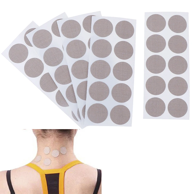 50Pcs/5sheets Titanium Power Kinesiology Tape Titanium Discs Pain Therapy Cure K Tape Neck Massage