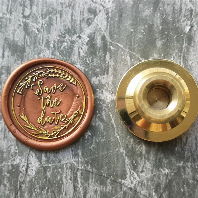 Save the date wax seal stamp sealing stamps blessing letter Stamp for Wedding Invitation Copper wax seal stamp Head Wood Handle