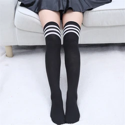 17 Colors Spring Autumn Girls Student Stripes Thigh Highs Over The Knee Stockings Long Football Socks For Anime School Uniform