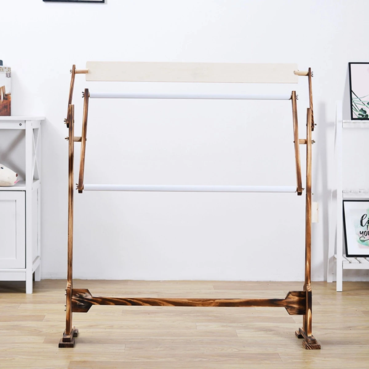 Adjustable Wood Cross Stitch Frame Floor Stand Desktop Stitch Embroidery Frame Sewing Craft Chinese Cross Stitch Kit Tool