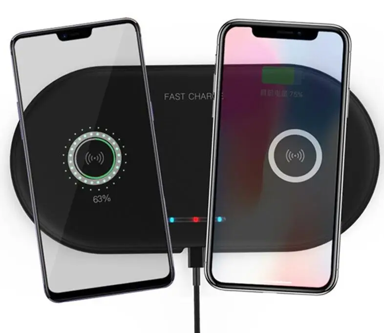 2 in 1 Double 10W Wireless Charger for iPhone 12 11 X XR XS MAX for Samsung  s10 note 10 universal