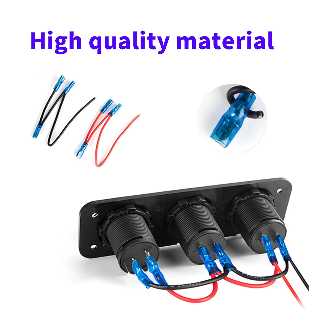 Waterproof 12-24V Dual USB Charger Cigarette Lighter Voltmeter Car USB Socket with On/Off for Marine Car Boat Trailer Motorhome 4