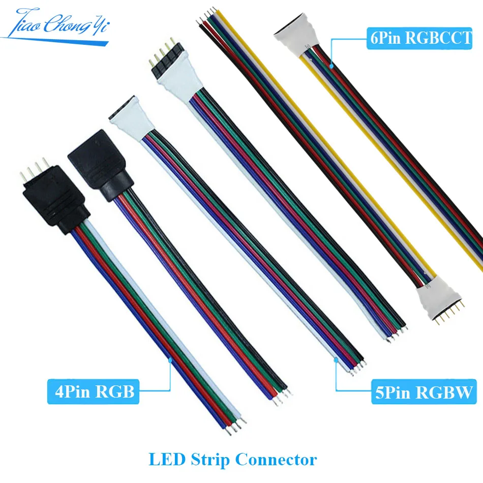 4pin 5pin 6pin mężczyzna kobieta pasek, aby Adapter do kontrolera kabel drutu dla 5050 3528 SMD RGB RGBW RGB + wtc LED pasek światła X 5