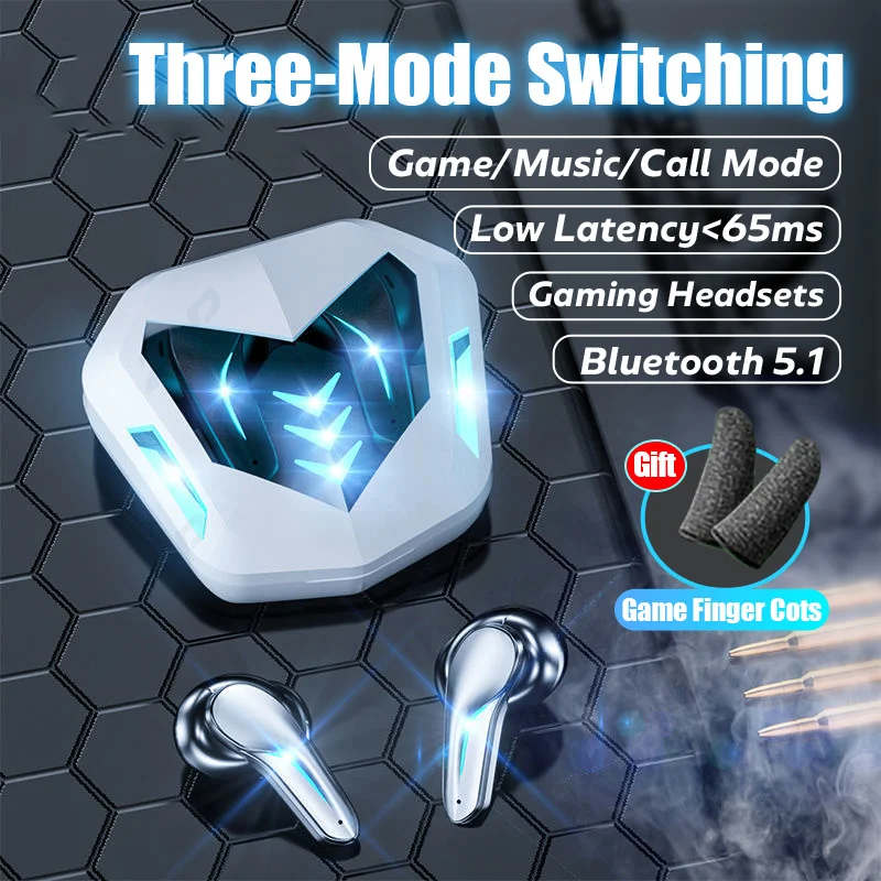 

Gaming Headsets 65ms Low Latency TWS Bluetooth 5.1 Headphone Sports Waterproof Wireless Earphone Noise Cancelling Earbuds Gamer