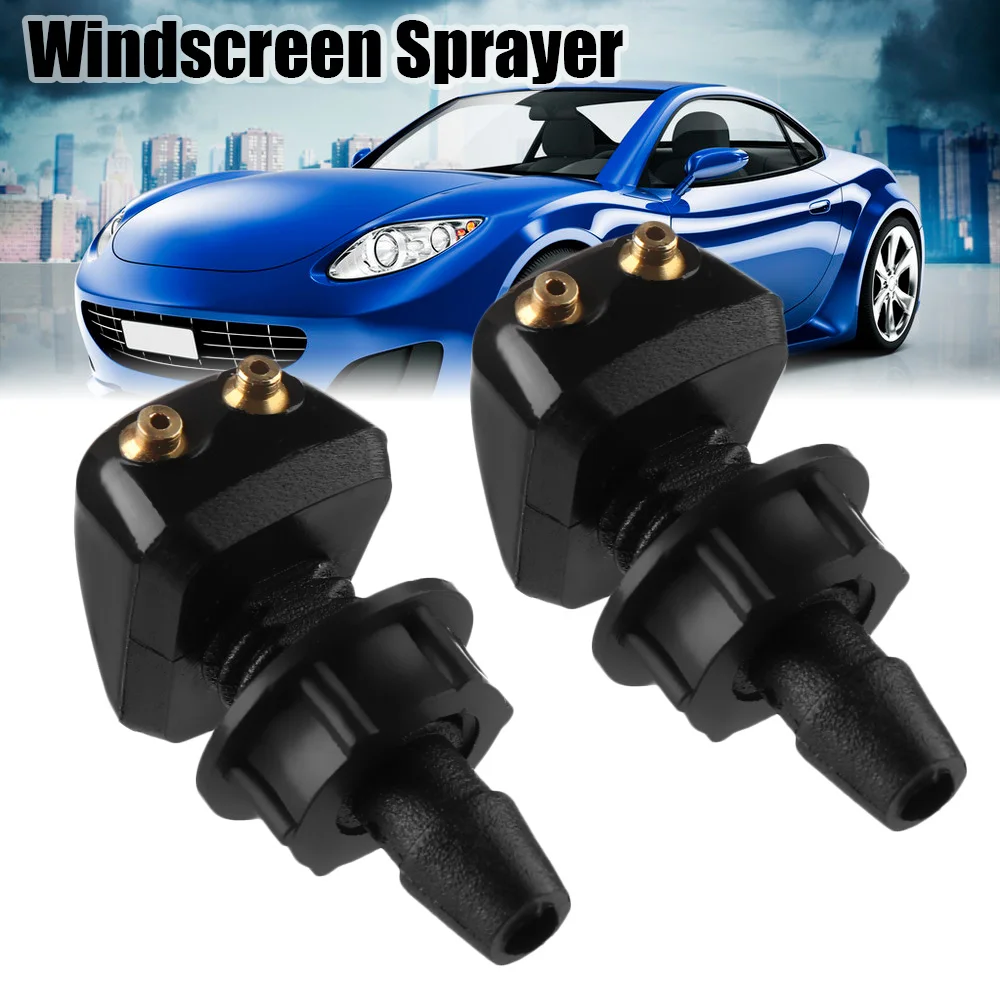 2Pcs Universal Front Windshield Washer Wiper Nozzle Sprayer Sprinkler Water Spout Outlet For Toyota Mazda Hyundai Car Accessorie