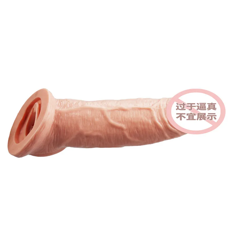 Reusable Penis Enlargement Silicone Rubber Condoms Penis Extension Ring Sleeve Male Cock Time Delay Ejaculation sex toys for Men