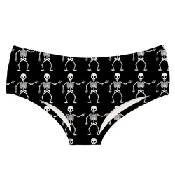 DeanFire Super Soft Women 3D Panties Underwear DANCING SKELETONS Print Kawaii Push Up Sexy Briefs Lingerie Thong for Female