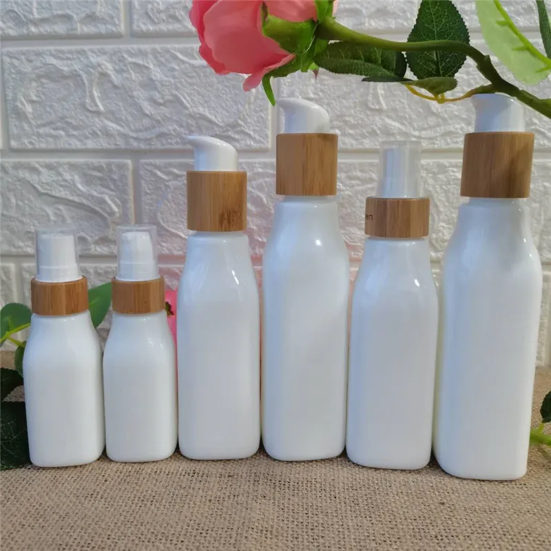 

cosmetic packaging bottle for 40ml 100ml 120ml white porcelain bottle containers travel refillable bottles set