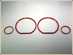 RED Speedometer Gauge Dial Rings Bezel Trim Chrome Tacho Rings for VW Golf MK3 (93-98) / VW Jetta MK3 / Vento (93-99）