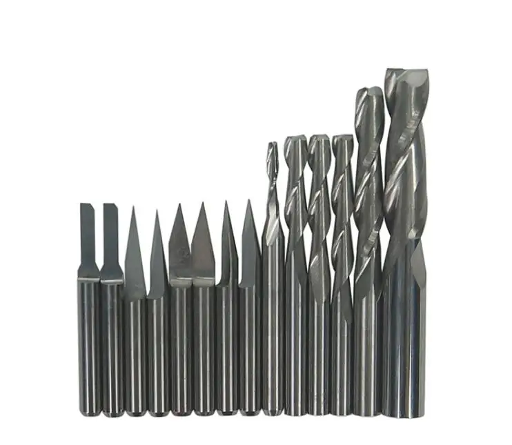 14-Piece Cutting Metal Tungsten Steel Milling Cutter Bit 3.175Mm