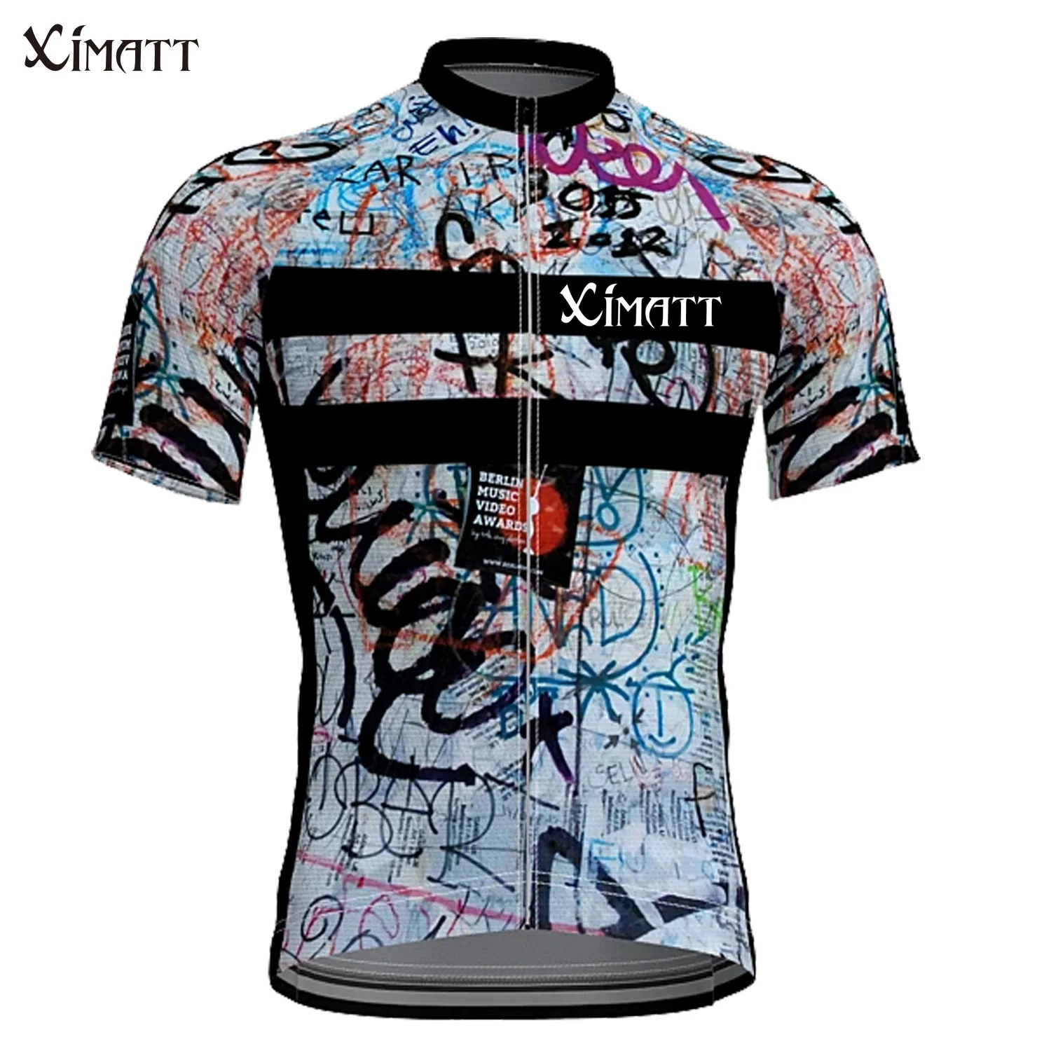 XIMATT New Style Street Graffiti Cycling Jersey  Polyester Men\'s Sports Short Sleeve  Quick Dry  Anti-UV Summer Bicycle Cothing