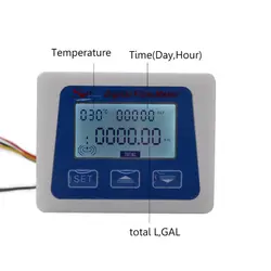 LCD Digital Meter Water Flowmeter Temperature Time Record with G1/2