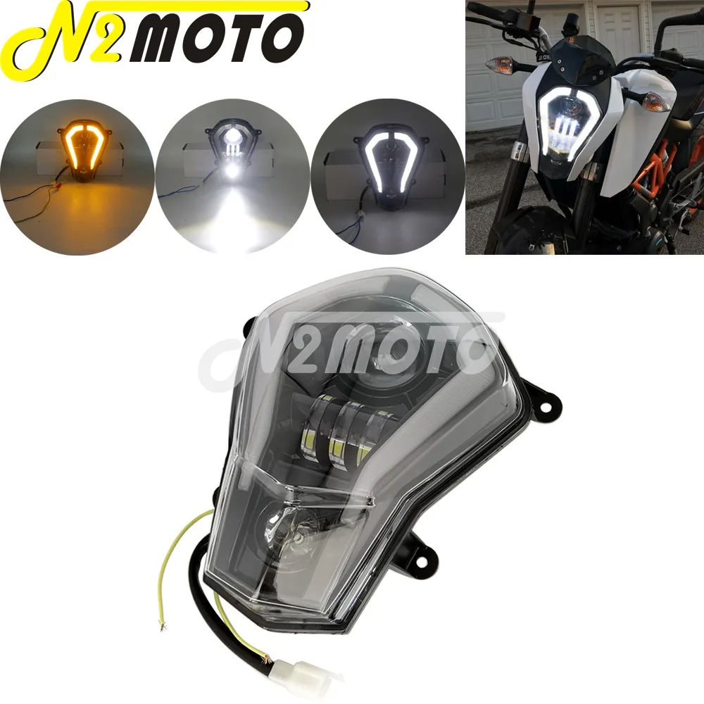 

Enduro Motorcycle LED Headlight Assembly Replacement Kit DRL Running Light Turn Signal For KTM 125/200/250/390 Supermoto 2011-19