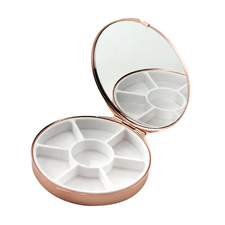 

Medicine Organizer Portable Small Pill Box Makeup Storage Container Folding Pill Case Metal Fast Shipping SN3512