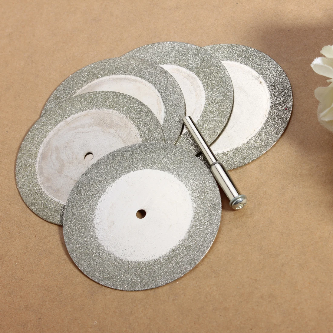 5pcs 50mm Diamond Cutting Discs Mini Circular Saw Blade with 1pc Drill Bit Cut-Off Wheels Cutting Disc for Rotary Tool