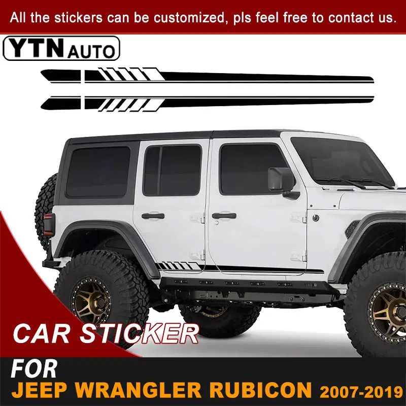 

Car Side Door Body Sticker Stripe Racing Graphic Vinyl Car Decal For Jeep Wrangler Rubicon 2007-2017 2018 2019 Auto Accessories
