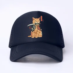 Berretto da Baseball giapponese Anime Cat Casual Plain Mesh cappelli Snapback regolabili per donna uomo berretto da camionista Hip Hop