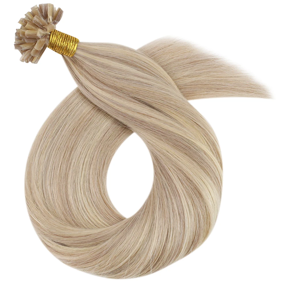 Moresoo U Tip Hair Extensions 50G Echt Remy Haar Blonde Nagel Tips 100% Echt Menselijk Haar 50G Braziliaanse Hair Extensions voor Vrouwen - afbeelding 2