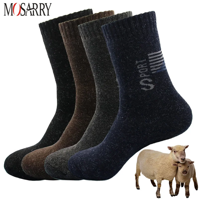 

Winter Russia Men's Wool Socks Keep Warm Thicken High Quality Contain Wool Rabbit Fur Soft Essential Comfortable Male Socks