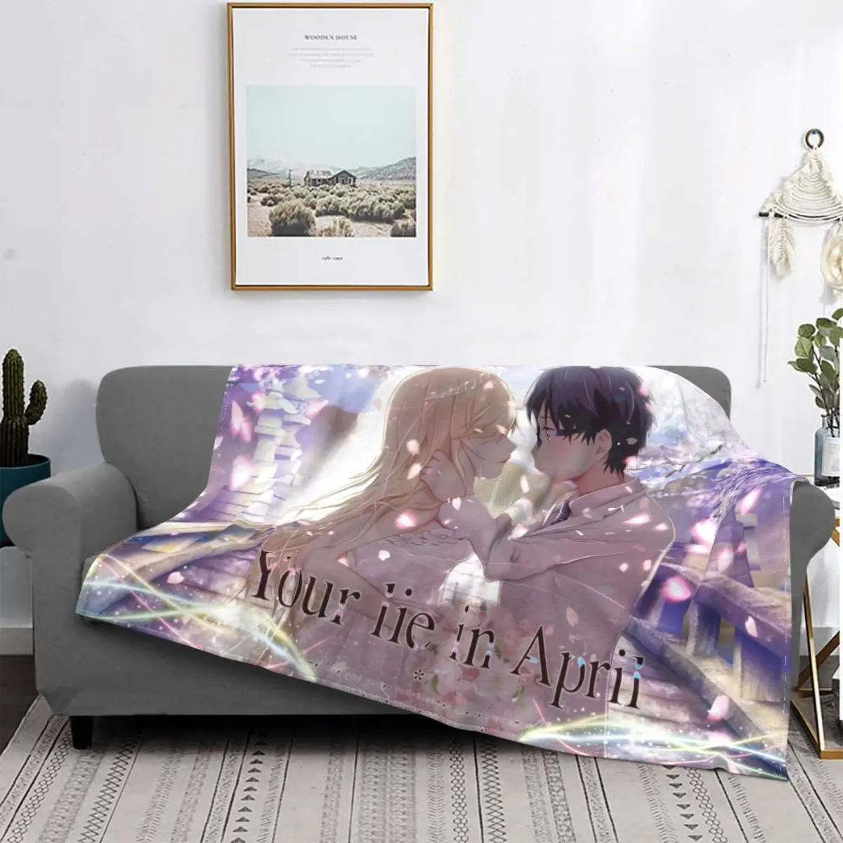 

Your Lie In April Blankets Fleece Decoration Ultra-Soft Throw Blankets for Bedding Bedroom Plush Thin Quilt