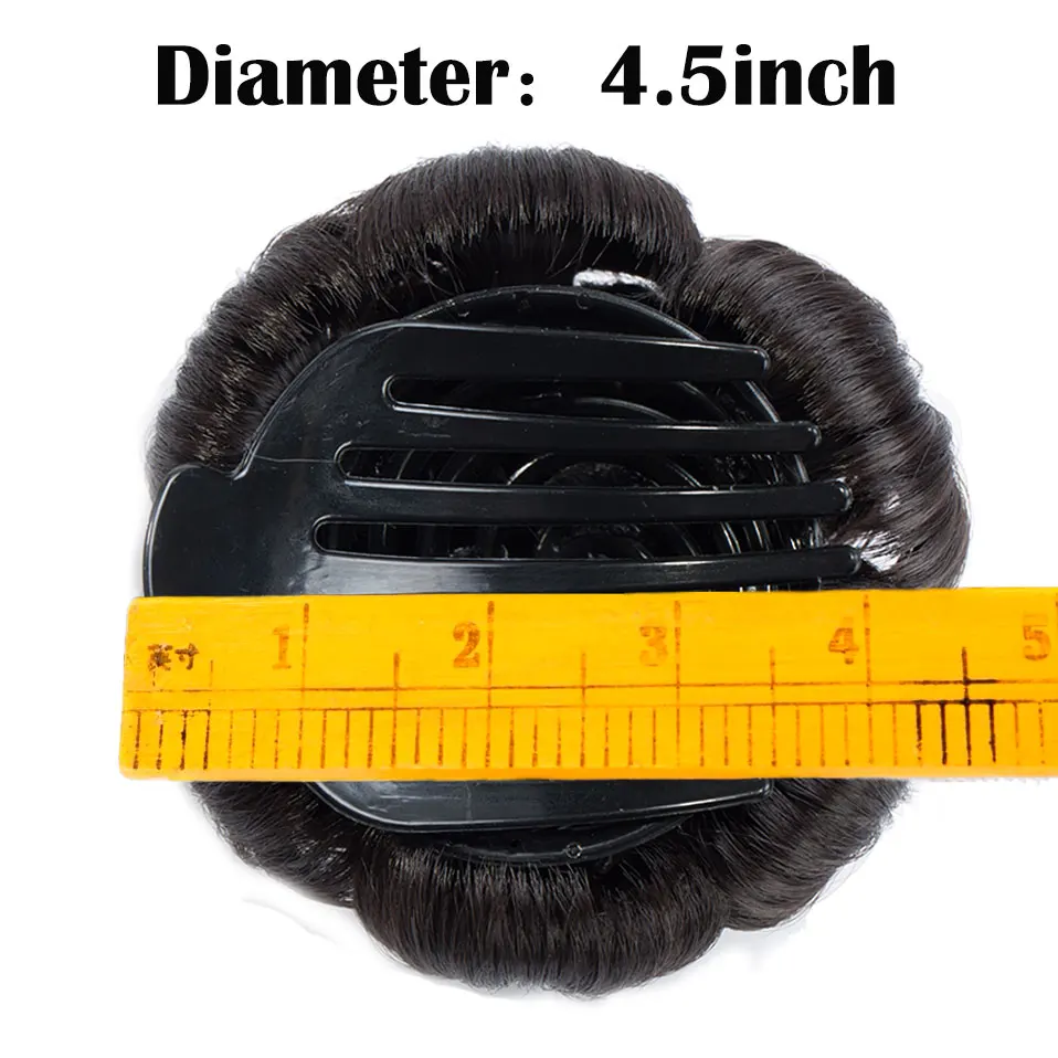 S-noilite Synthetic Claw Clip In Chignon Fake Hair Chignon Bun Hairpiece Black Brown Blonde Women Curly Chignon Bun Hair