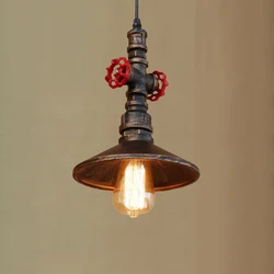 Loft Vintage Retro Lamps Water Pipe Chandelier Iron Bar Restaurant Industry Wind Cafe Aisle Stair Pendant Lamp