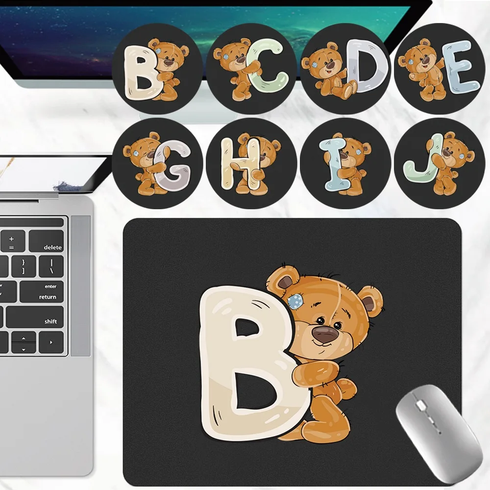 

Mouse Pad Game Gamer Mouse Pad Cute Bear Letter Computer Mousepad Waterproof PU Leather Mouse Mat Office Home