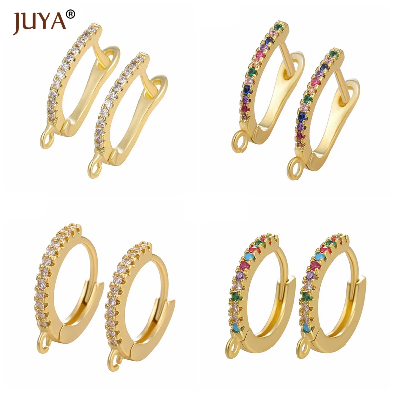 

JUYA Fashion Earrings High Quality Copper Zircon Earring DIY Hooks Clasps Earrings Accessories Jewelry Findings Components