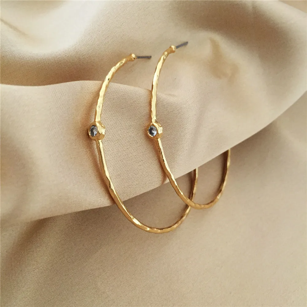 18K Gold Plate Hoop Earrings Women Trendy Gold Color Small Large Circle Hoop Earrings Punk Hip Hop Jewelry Accessories