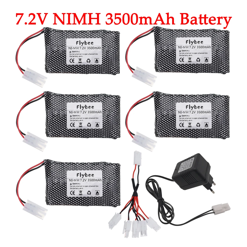 อัพเกรด7.2V + 7.2V สำหรับ Rc รถบรรทุกของเล่นรถถังหุ่นยนต์รถไฟเรือปืน7.2V 3500MAH แบตเตอรี่ Tamiya Plug