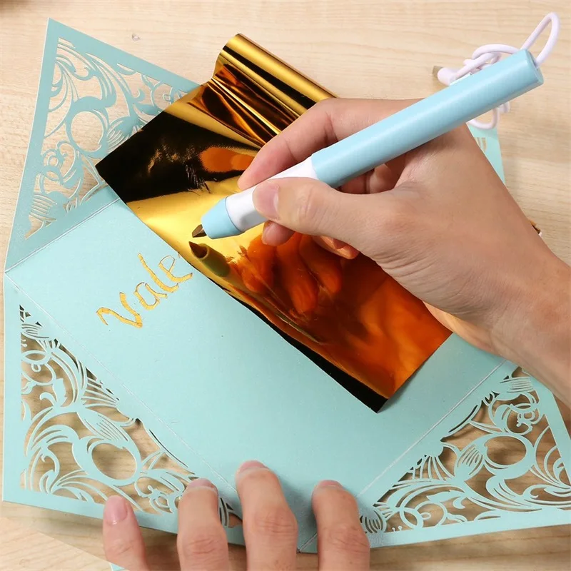 2.5mm Tips Heat Foil Pen For Making Craft Designs Cards Album USB Powered  Slim Handle Use On Paper Leather Plastic