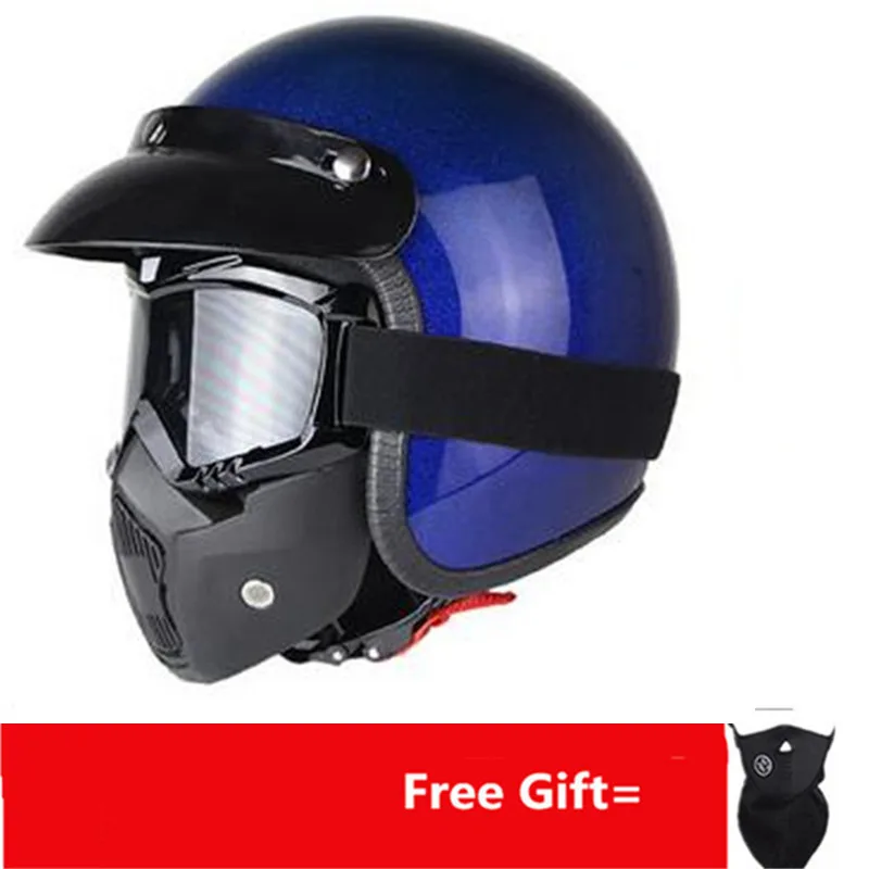 Open Face Helmet Motocross Capacete De  Capacete Cascos Para Casque Moto Motorcycle Accessories Atv Motorcycle Kask Blue Color