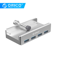 Orico USB 3.0 Hub Clip Design Aluminum Alloy 4 Ports USB 3.0 HUB Travel Charger Charging Hub Station for Laptop