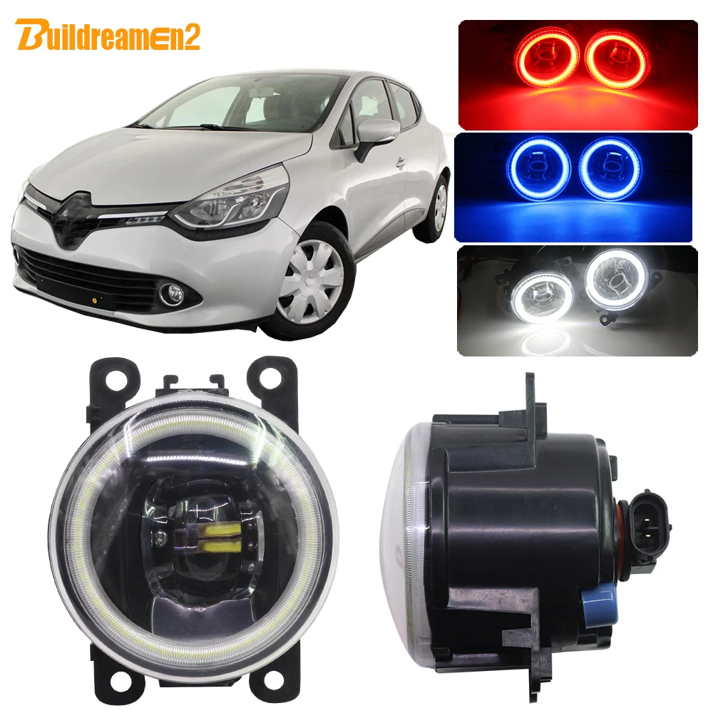 

Buildreamen2 Car 4000LM LED Fog Light Kit Lens Angel Eye DRL 12V For Renault Clio IV 2012 2013 2014 2015 2016 2017 2018 2019