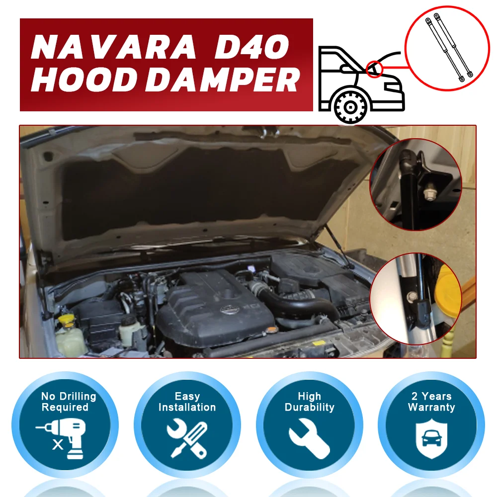 Capa dianteira capô modificar suportes de gás amortecedor de choque para pathfinder r51 nissan navara d40 2005-2015 pickup suzuki equador