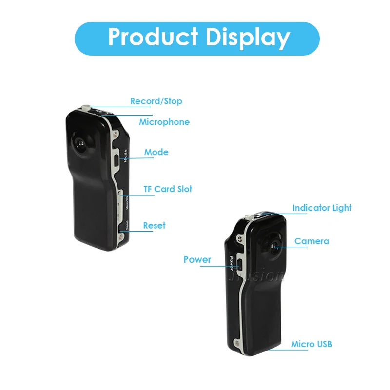 MD80 Mini Camera Hd Bewegingsdetectie Dv Dvr Video Recorder Security Cam Monitor Camcorders