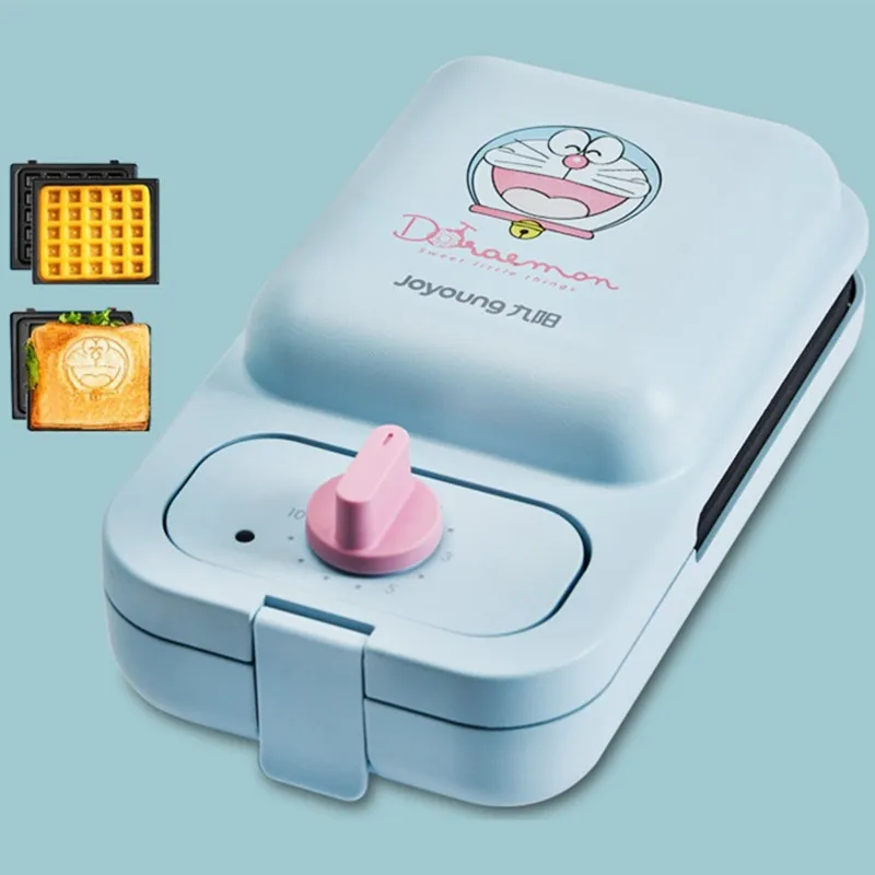 Портативная электрическая мини-вафельница, 220 В, антипригарная бытовая машина для приготовления сэндвичей и хлеба, вафельная машина с 2 тарелками