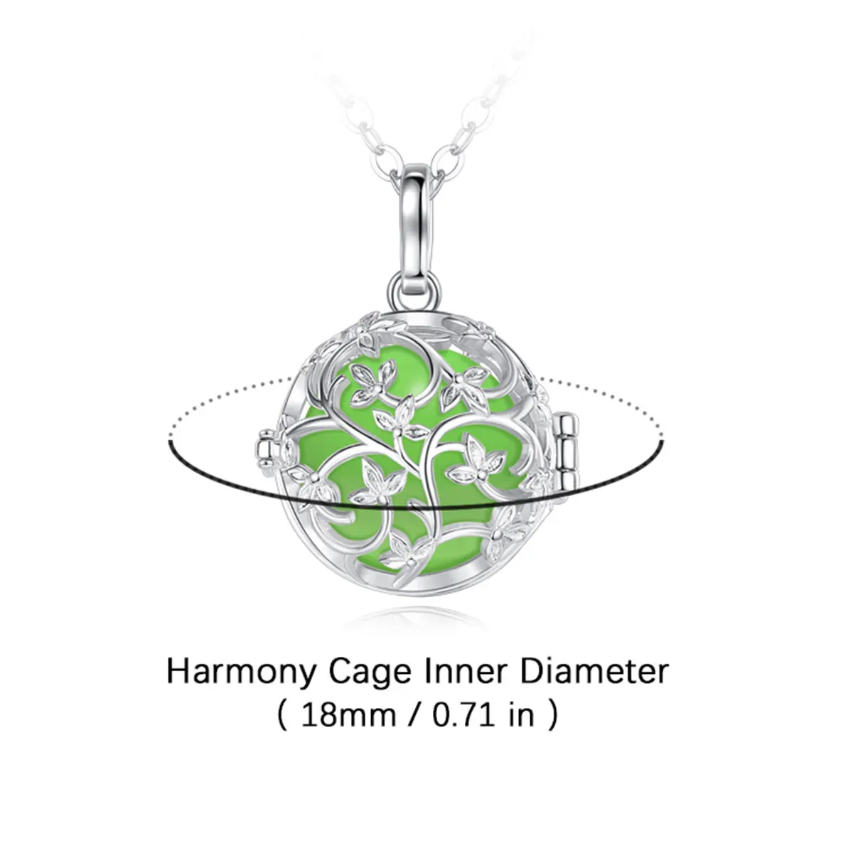 Eudora New 18mm Harmony Ball Flower Cage Pregnancy Chime Necklace Angel Caller Pendant Exquisite Jewelry Gifts For Women