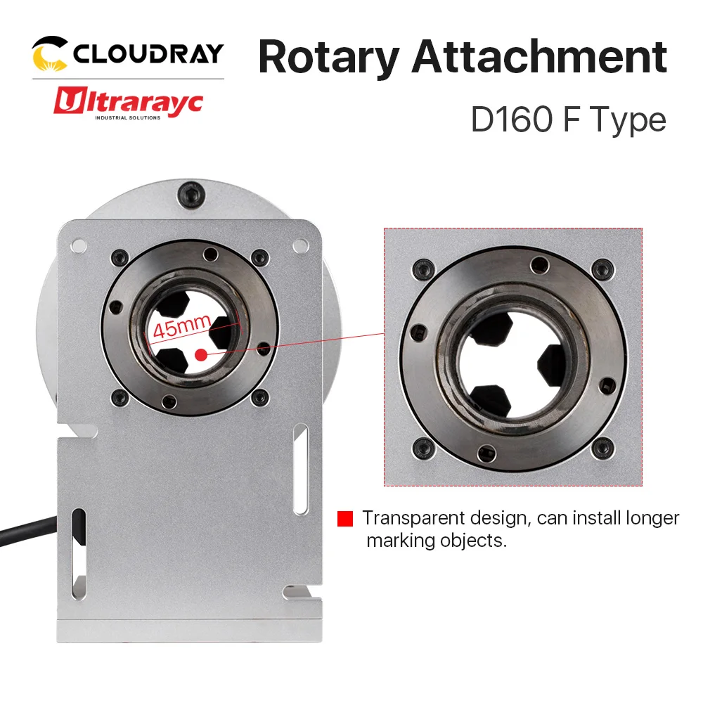 Ultrarayc Rotary Attachment MAX Diameter 160mm Rotary Device with Chuck for Fiber & Co2 laser Marking & Engraving Machine