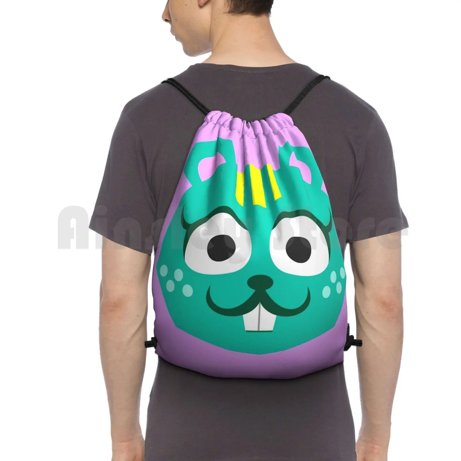 

Nibbles Backpack Drawstring Bag Riding Climbing Gym Bag Squirrel Animal Gamecube Acnl Nintendo 3Ds Gameboy Animals Cute
