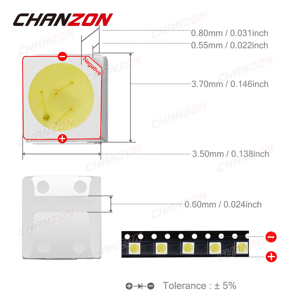 100 pcs 3535 SMD LED Emitting Diode Lamp Chip Cool Cold White Light Beads Micro 3V 1W DIY PCB Circuit LCD for LG Backlight TV