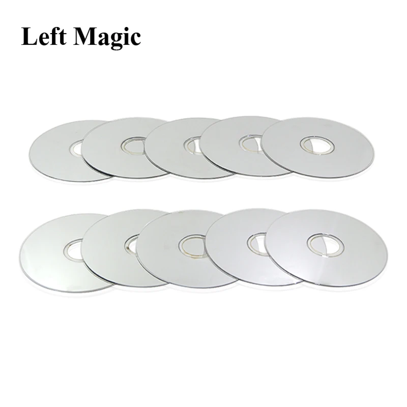 Manipulation CDs Set (1set=10 CDs ,Standard ,Silver Color),CD Appearing From Empty Hand,Magic Tricks,Props,Gimmick,Stage,Comedy